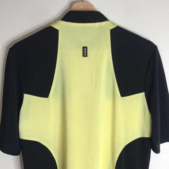 Jamie Sadock Black and Yellow Geometric Quarter Zip Golf Shirt Women's Medium - Picture 9 of 11